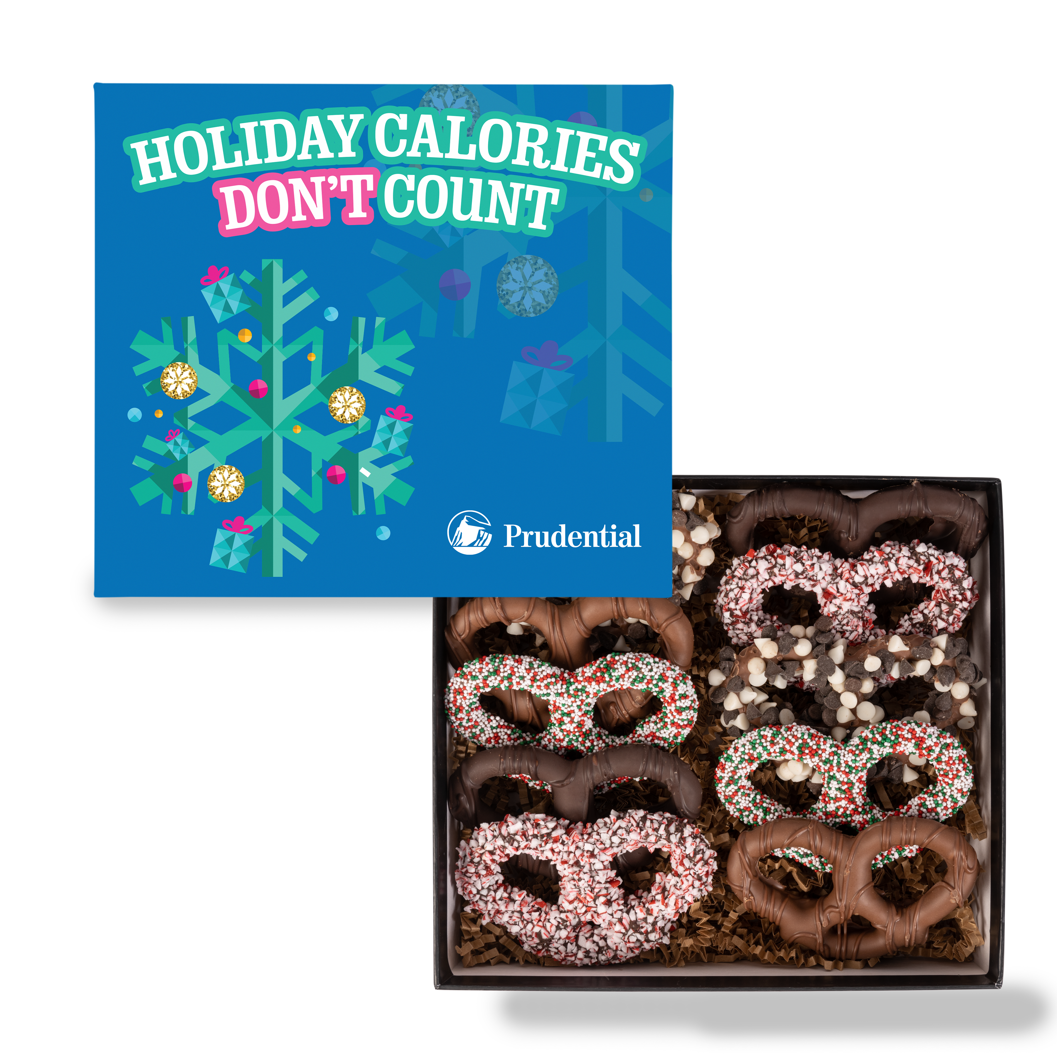 Premier Chocolate Pretzel Gift Box with Full Color Lid