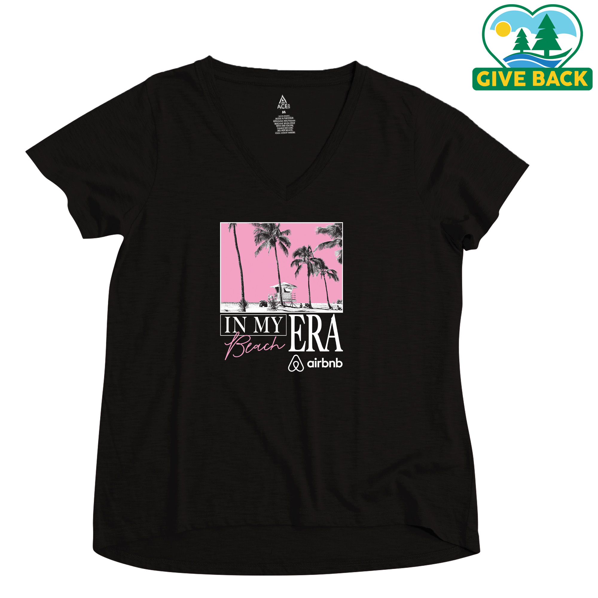 ACE Ladies' Slub A-Line V Neck T-Shirt