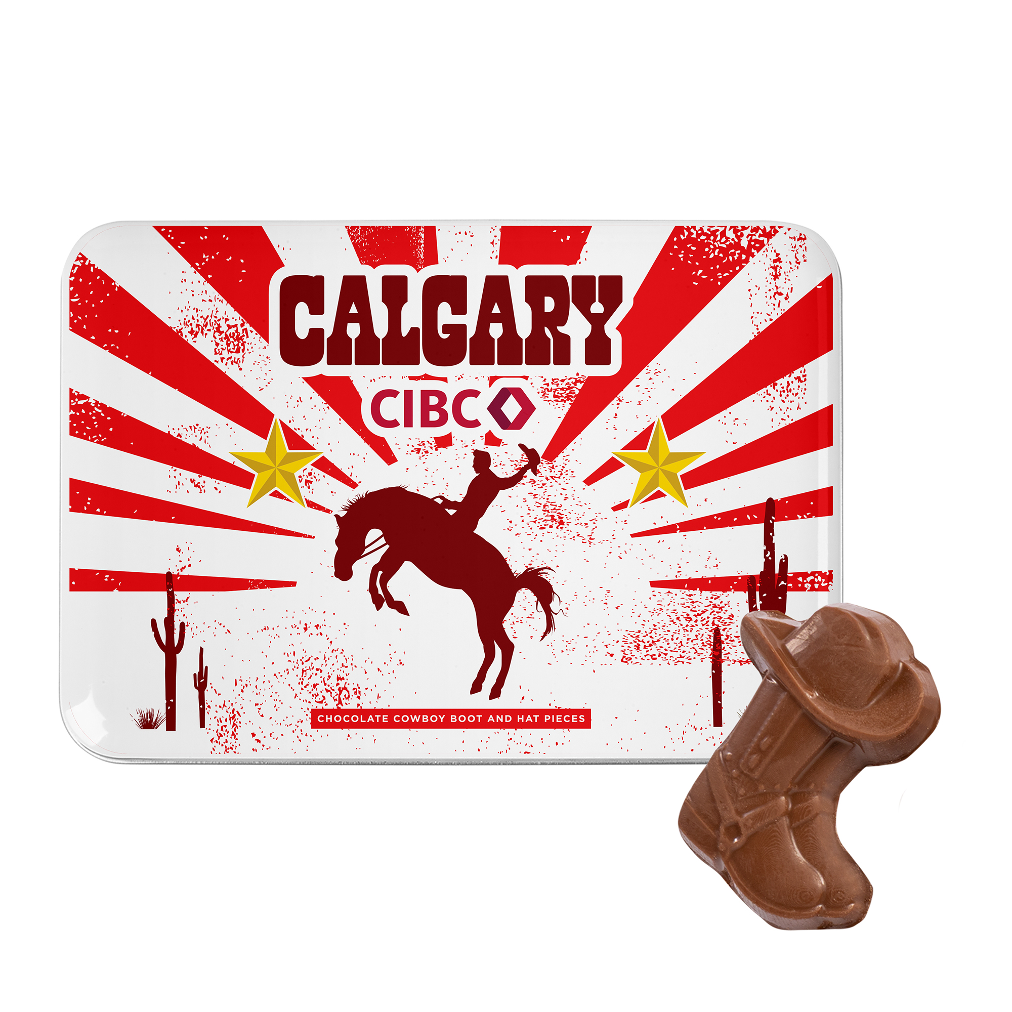 Gift Tin with Cowboy Boot and Hat Chocolates