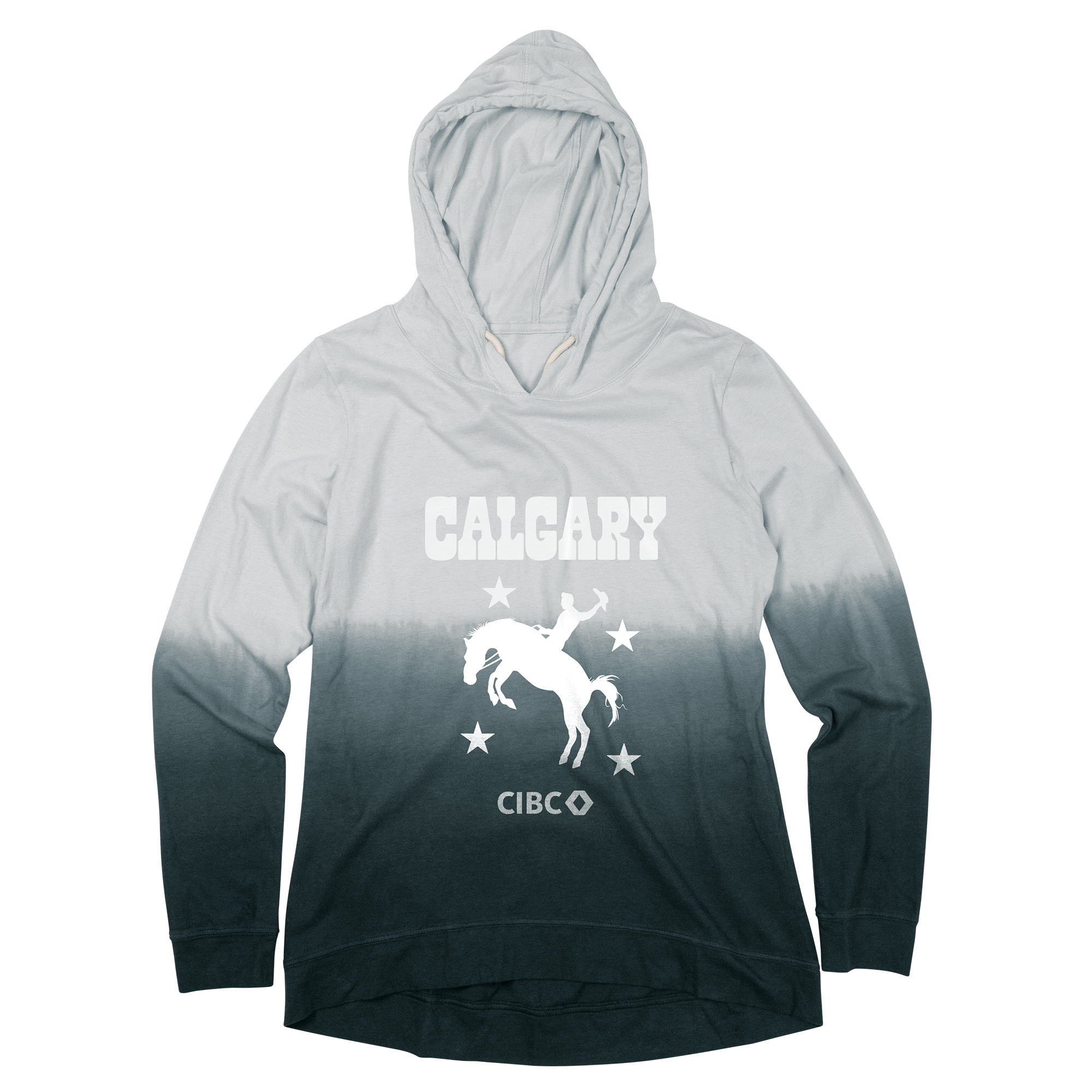 ACE Ladies Ombre Long Sleeve Hooded T-shirt