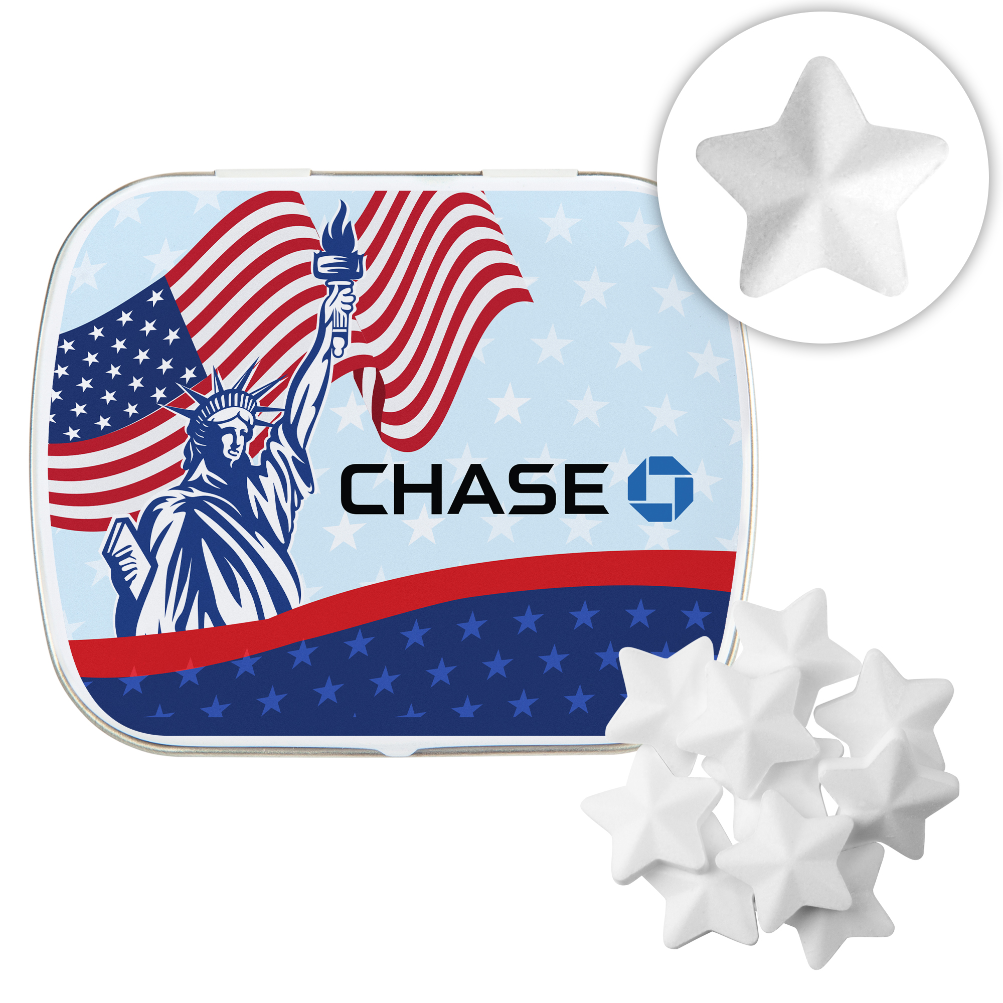 Domed Tin with Star Shaped Mints