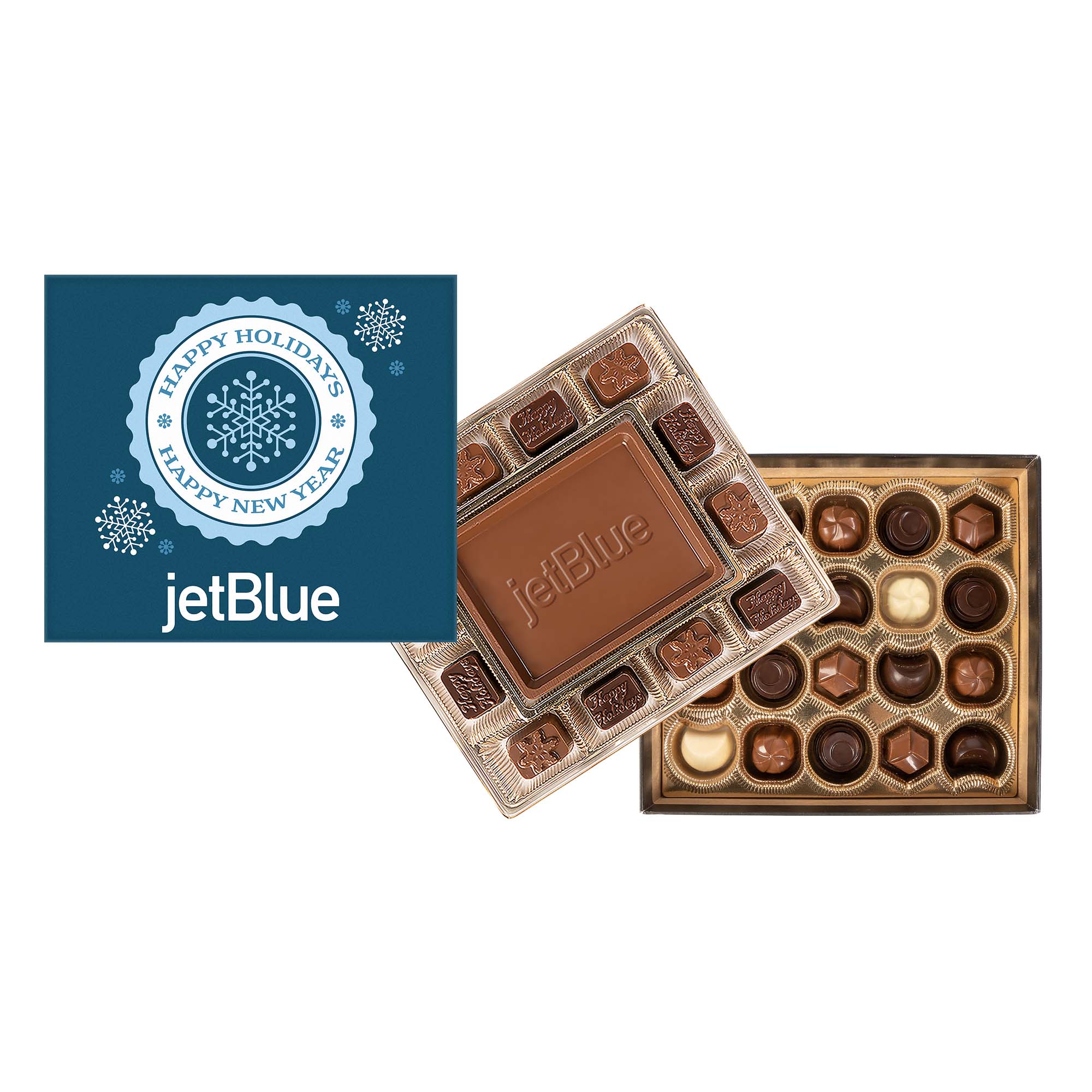 Custom Chocolate Gift Box with Gourmet Truffles and Full Color Lid