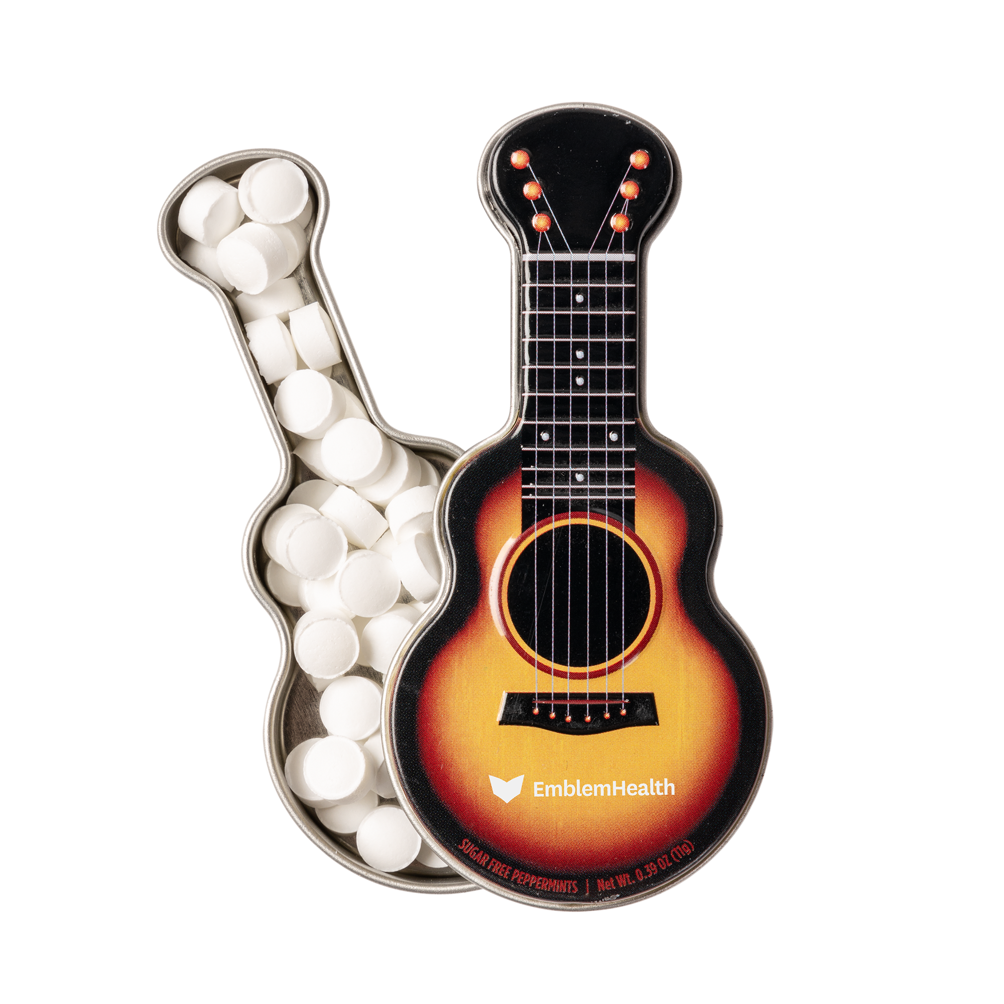 Gold Acoustic Guitar Shaped Mint Tin